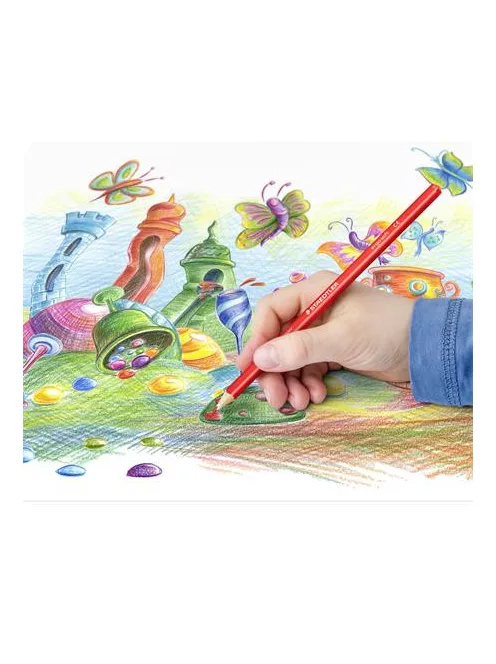STAEDTLER Színes ceruza készlet, háromszögletű, fémdobozos, STAEDTLER "Ergo Soft 157", 36 különböző szín