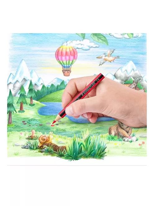 STAEDTLER Színes ceruza készlet, hatszögletű, félhosszú, STAEDTLER "Noris Colour 185", 12 különböző szín