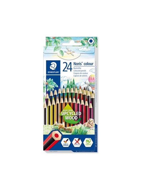 STAEDTLER Színes ceruza készlet, hatszögletű, STAEDTLER "Noris Colour 185", 24 különböző szín