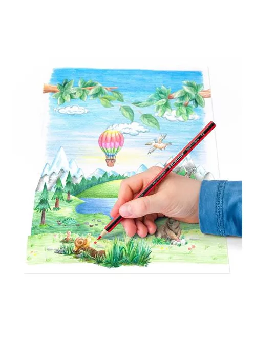 STAEDTLER Színes ceruza készlet, hatszögletű, STAEDTLER "Noris Colour 185", 24 különböző szín