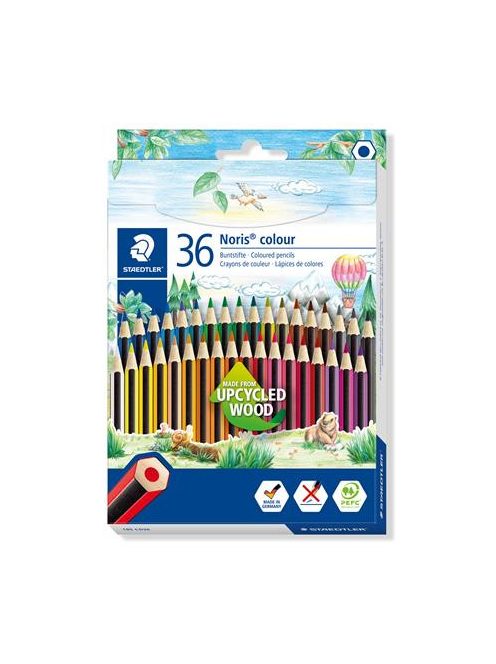 STAEDTLER Színes ceruza készlet, hatszögletű, STAEDTLER "Noris Colour 185", 36 különböző szín