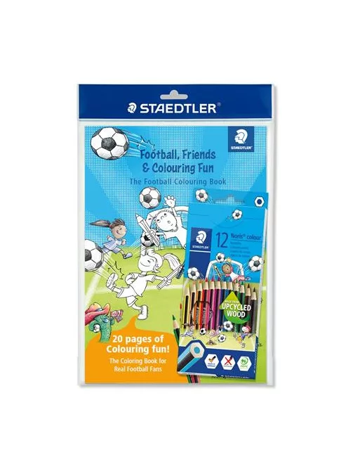 STAEDTLER Színes ceruza készlet, hatszögletű, színezőfüzettel, STAEDTLER "Noris® Colour 185", 12 szín