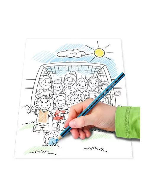 STAEDTLER Színes ceruza készlet, hatszögletű, színezőfüzettel, STAEDTLER "Noris® Colour 185", 12 szín
