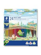 STAEDTLER Színes ceruza készlet, háromszögletű, STAEDTLER "Noris Colour 187", 24 különböző szín