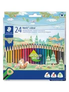 STAEDTLER Színes ceruza készlet, háromszögletű, STAEDTLER "Noris Colour 187", 24 különböző szín