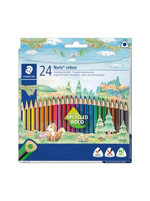 STAEDTLER Színes ceruza készlet, háromszögletű, STAEDTLER "Noris Colour 187", 24 különböző szín
