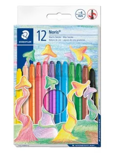   STAEDTLER Zsírkréta, kitekerhető, STAEDTLER "Noris® 221", 12 különböző szín