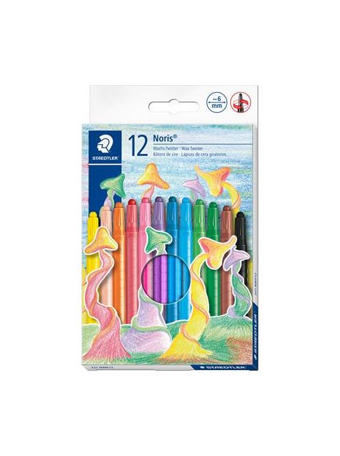 STAEDTLER Zsírkréta, csavarós, STAEDTLER "Noris 221", 12 különböző szín