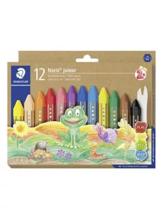   STAEDTLER Zsírkréta, jumbo, hatszögletű, STAEDTLER "Noris Junior 224", 12 különböző szín