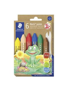   STAEDTLER Zsírkréta, vastag, hatszögletű, STAEDTLER "Noris Junior 224", 6 különböző szín