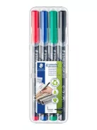 STAEDTLER Alkoholos marker készlet, OHP, 0,4 mm, STAEDTLER "Lumocolor® 313 S", 4 különböző szín