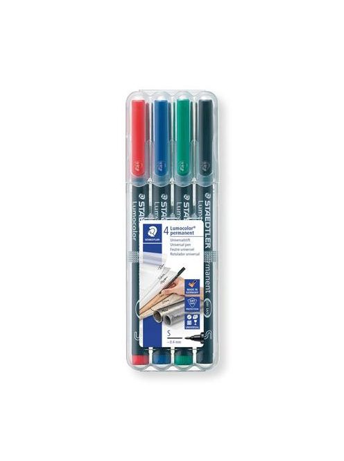 STAEDTLER Alkoholos marker készlet, OHP, 0,4 mm, STAEDTLER "Lumocolor® 313 S", 4 különböző szín