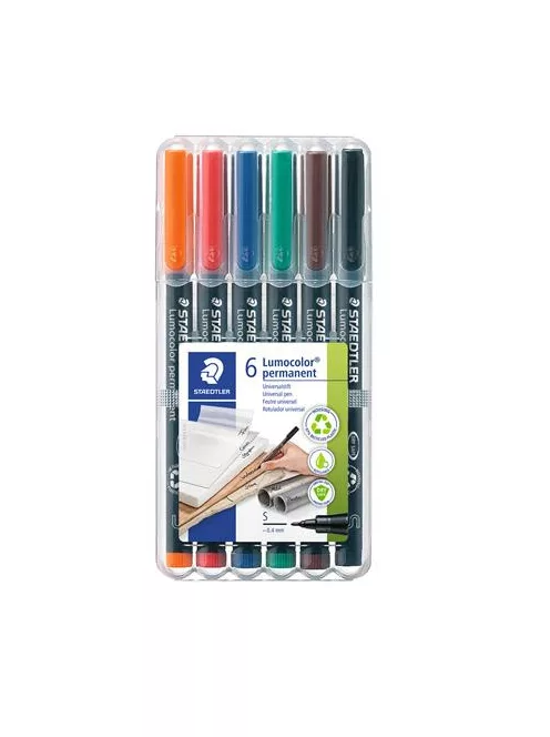 STAEDTLER Alkoholos marker készlet, OHP, 0,4 mm, STAEDTLER "Lumocolor® 313 S", 6 különböző szín
