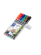 STAEDTLER Alkoholos marker készlet, OHP, 0,4 mm, STAEDTLER "Lumocolor® 313 S", 6 különböző szín