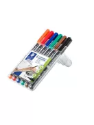 STAEDTLER Alkoholos marker készlet, OHP, 0,4 mm, STAEDTLER "Lumocolor® 313 S", 6 különböző szín