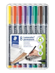   STAEDTLER Alkoholos marker készlet, OHP, 0,4 mm, STAEDTLER "Lumocolor® 313 S", 8 különböző szín