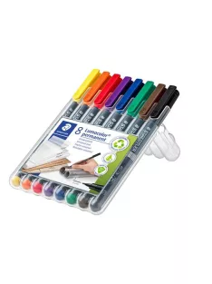   STAEDTLER Alkoholos marker készlet, OHP, 0,4 mm, STAEDTLER "Lumocolor® 313 S", 8 különböző szín
