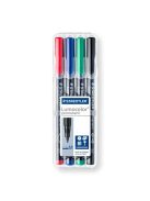 STAEDTLER Alkoholos marker készlet, OHP, 1 mm, STAEDTLER "Lumocolor® 317 M", 4 különböző szín