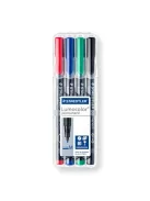 STAEDTLER Alkoholos marker készlet, OHP, 1 mm, STAEDTLER "Lumocolor® 317 M", 4 különböző szín