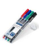 STAEDTLER Alkoholos marker készlet, OHP, 1 mm, STAEDTLER "Lumocolor® 317 M", 4 különböző szín