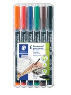   STAEDTLER Alkoholos marker készlet, OHP, 1 mm, STAEDTLER "Lumocolor® 317 M", 6 különböző szín