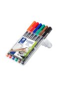 STAEDTLER Alkoholos marker készlet, OHP, 1 mm, STAEDTLER "Lumocolor® 317 M", 6 különböző szín