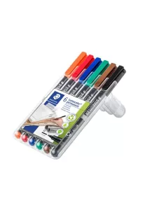   STAEDTLER Alkoholos marker készlet, OHP, 1 mm, STAEDTLER "Lumocolor® 317 M", 6 különböző szín