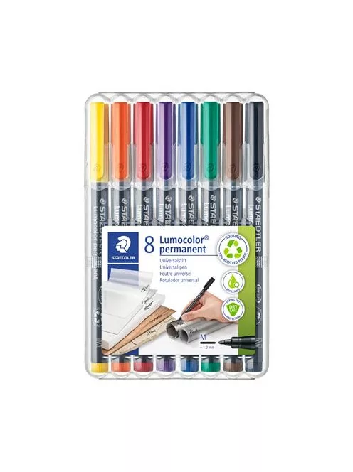 STAEDTLER Alkoholos marker készlet, OHP, 1 mm, STAEDTLER "Lumocolor® 317 M", 8 különböző szín