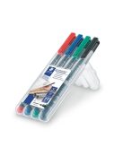 STAEDTLER Alkoholos marker készlet, OHP, 0,6 mm, STAEDTLER "Lumocolor® 318 F", 4 különböző szín