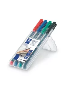   STAEDTLER Alkoholos marker készlet, OHP, 0,6 mm, STAEDTLER "Lumocolor® 318 F", 4 különböző szín