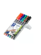 STAEDTLER Alkoholos marker készlet, OHP, 0,6 mm, STAEDTLER "Lumocolor® 318 F", 6 különböző szín