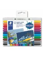 STAEDTLER Textilfilc, kétvégű, STAEDTLER® "3190", 12 különböző szín