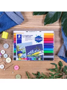   STAEDTLER Textilfilc, kétvégű, STAEDTLER® "3190", 12 különböző szín