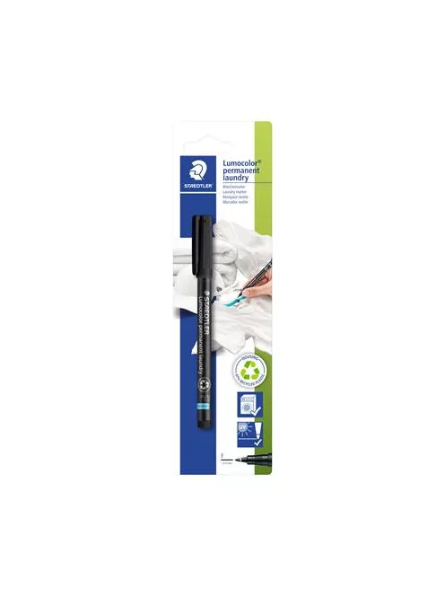 STAEDTLER Textil jelölő alkoholos marker, 0,6 mm, kúpos, STAEDTLER "Lumocolor® laundry 319 LM", fekete