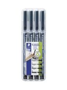 STAEDTLER Alkoholos marker készlet, OHP, STAEDTLER "Lumocolor® 31", 4 különböző vonalvastagság, fekete