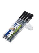 STAEDTLER Alkoholos marker készlet, OHP, STAEDTLER "Lumocolor® 31", 4 különböző vonalvastagság, fekete