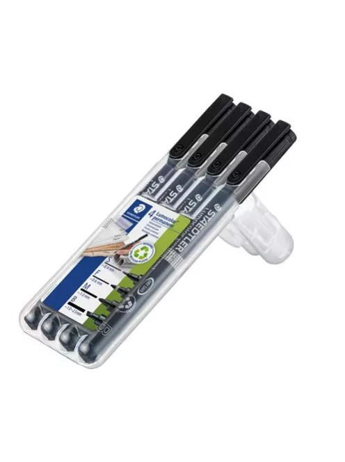 STAEDTLER Alkoholos marker készlet, OHP, STAEDTLER "Lumocolor® 31", 4 különböző vonalvastagság, fekete
