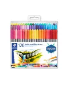 STAEDTLER Filctoll készlet, 0,8/3,0 mm, kétvégű, STAEDTLER® "3200", 120 különböző szín