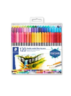   STAEDTLER Filctoll készlet, 0,8/3,0 mm, kétvégű, STAEDTLER® "3200", 120 különböző szín