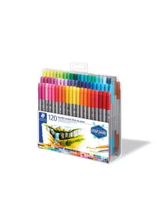   STAEDTLER Filctoll készlet, 0,8/3,0 mm, kétvégű, STAEDTLER® "3200", 120 különböző szín