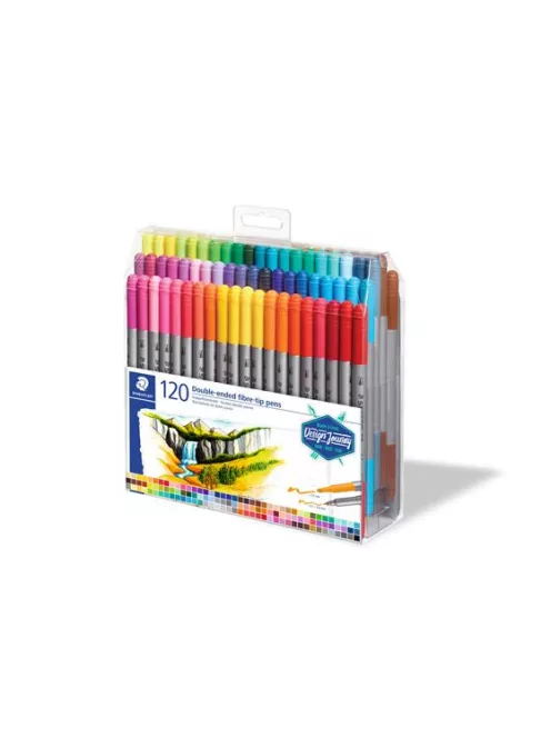 STAEDTLER Filctoll készlet, 0,8/3,0 mm, kétvégű, STAEDTLER® "3200", 120 különböző szín