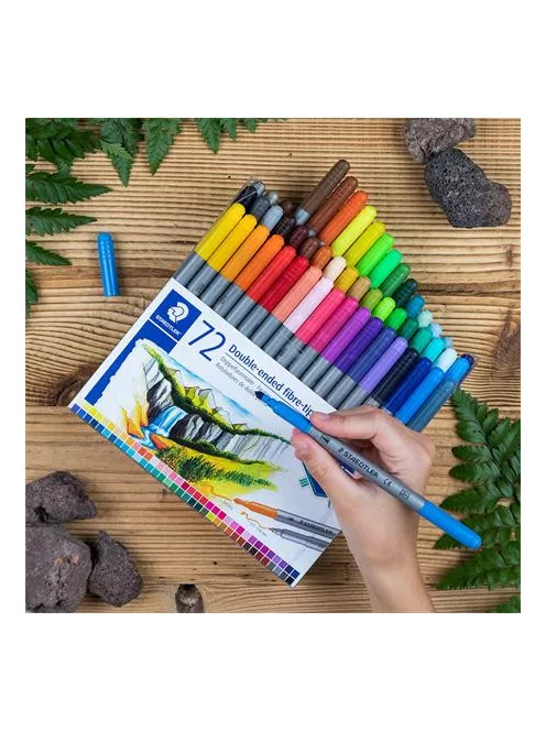 STAEDTLER Filctoll készlet, 0,8/3,0 mm, kétvégű, STAEDTLER® "3200", 72 különböző szín