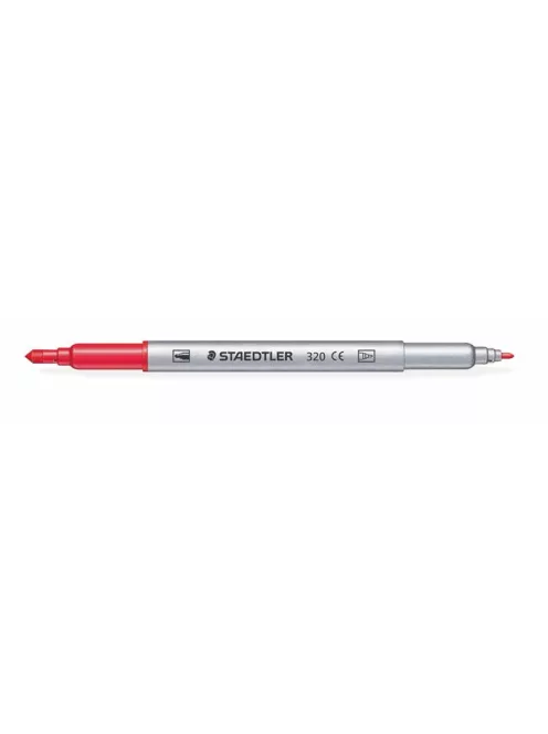 STAEDTLER Filctoll készlet, 1-3 mm, kétvégű, kimosható, STAEDTLER "Noris® 320, 12 különböző szín
