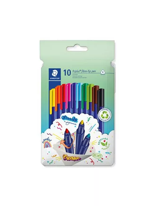 STAEDTLER Filctoll készlet, 1 mm, STAEDTLER "Triplus 323", 10 különböző szín