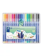 STAEDTLER Filctoll készlet, 1 mm, STAEDTLER "Triplus 323", 20 különböző szín