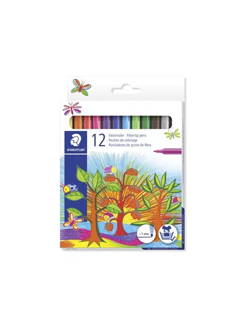 STAEDTLER Filctoll készlet, 1 mm, STAEDTLER "325", 12 különböző szín