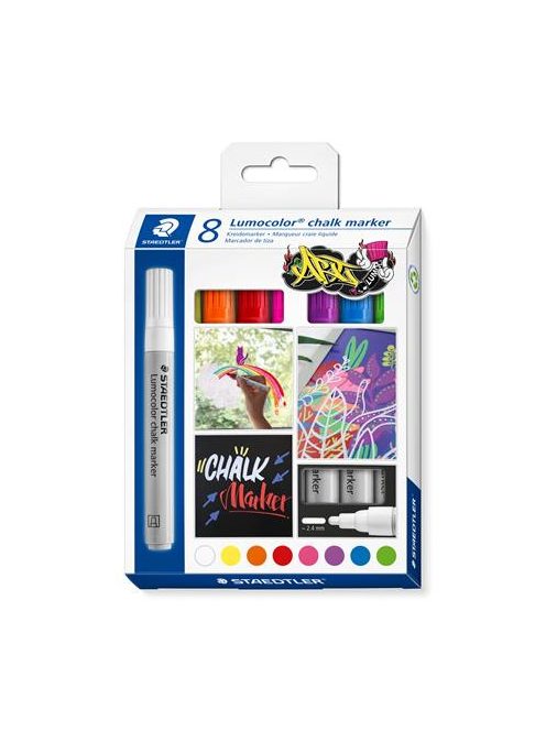 STAEDTLER Krétamarker készlet, 2,4 mm, kúpos, STAEDTLER "Lumocolor® 344", 8 különböző szín