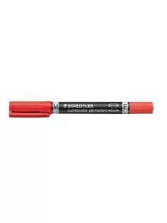   STAEDTLER Alkoholos marker, 0,6/1,5 mm, kúpos, kétvégű, STAEDTLER "Lumocolor® duo 348", piros