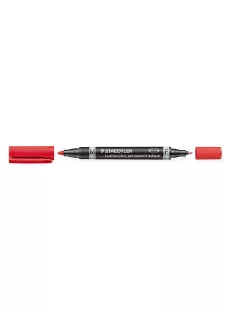   STAEDTLER Alkoholos marker, 0,6/1,5 mm, kúpos, kétvégű, STAEDTLER "Lumocolor® duo 348", piros