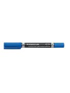 STAEDTLER Alkoholos marker, 0,6/1,5 mm, kúpos, kétvégű, STAEDTLER "Lumocolor® duo 348", kék